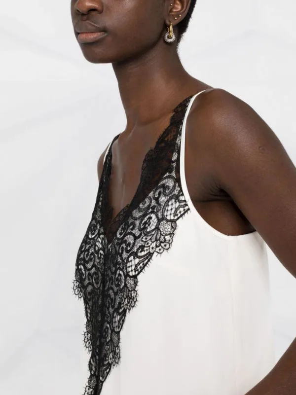 ( Nouvelle Collection ) 12 STOREEZ Milk Robe-nuisette Mi-longue à Empiècements En Dentelle Femme 3 ( Nouvelle Collection ) 12 STOREEZ Milk Robe-nuisette Mi-longue à Empiècements En Dentelle Femme – Image 3