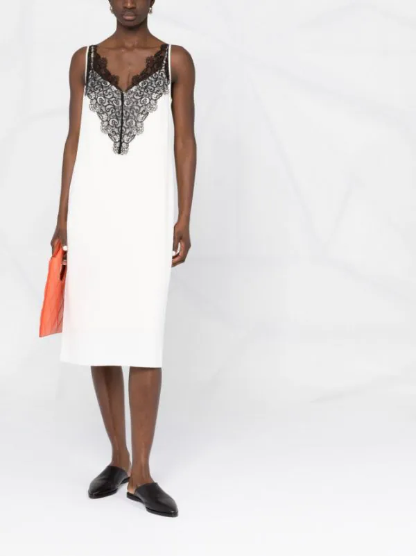 ( Nouvelle Collection ) 12 STOREEZ Milk Robe-nuisette Mi-longue à Empiècements En Dentelle Femme 2 ( Nouvelle Collection ) 12 STOREEZ Milk Robe-nuisette Mi-longue à Empiècements En Dentelle Femme – Image 2