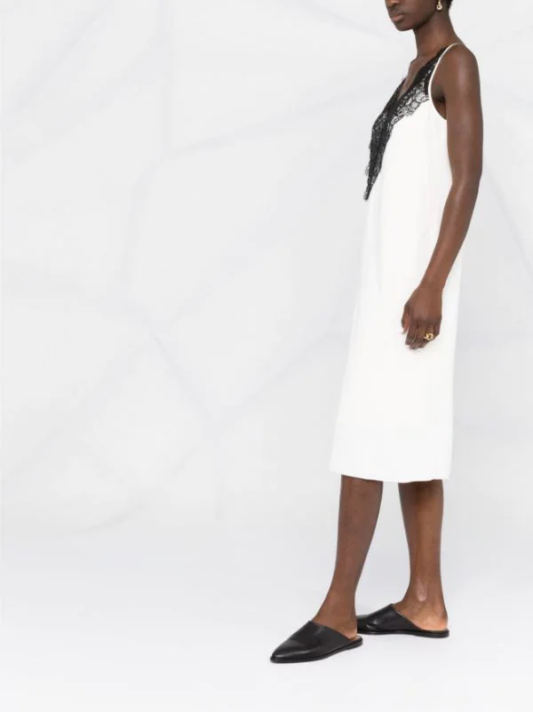 ( Nouvelle Collection ) 12 STOREEZ Milk Robe-nuisette Mi-longue à Empiècements En Dentelle Femme 4 ( Nouvelle Collection ) 12 STOREEZ Milk Robe-nuisette Mi-longue à Empiècements En Dentelle Femme – Image 4