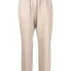 ( Nouvelle Collection ) 12 STOREEZ LIGHT BEIGE Pantalon De Jogging Fuselé En Cuir Femme