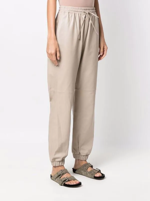 ( Nouvelle Collection ) 12 STOREEZ LIGHT BEIGE Pantalon De Jogging Fuselé En Cuir Femme 3 ( Nouvelle Collection ) 12 STOREEZ LIGHT BEIGE Pantalon De Jogging Fuselé En Cuir Femme – Image 3