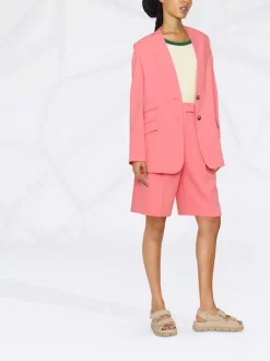 ( Nouvelle Collection ) 12 STOREEZ Blazer à Design Sans Col CORAL -12 STOREEZ Soldes Magasin 18066894 38828824 600