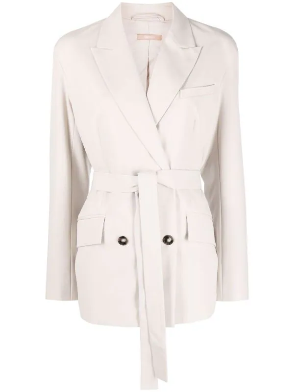 ( Nouvelle Collection ) 12 STOREEZ LIGHT GREY Blazer Croisé à Taille Ceinturée Femme 1 ( Nouvelle Collection ) 12 STOREEZ LIGHT GREY Blazer Croisé à Taille Ceinturée Femme