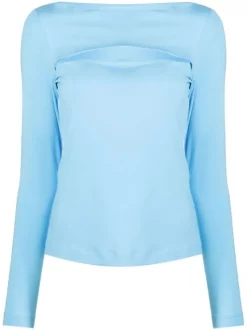 ( Nouvelle Collection ) 12 STOREEZ Haut à Détail De Découpe ELECTRIC BLUE