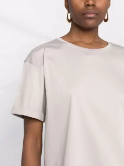 ( Nouvelle Collection ) 12 STOREEZ GREY T-shirt En Coton à Effet D'épaules Descendues Femme -12 STOREEZ Soldes Magasin 18117775 38871720 600