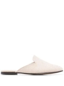 ( Nouvelle Collection ) 12 STOREEZ Mules à Texture Grainée Milk