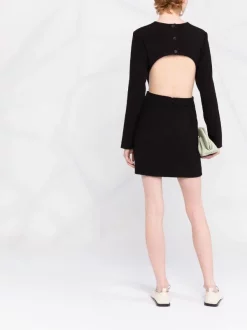 ( Nouvelle Collection ) 12 STOREEZ BLACK Robe évasé Courte à Découpes Femme -12 STOREEZ Soldes Magasin 18156189 39097147 600