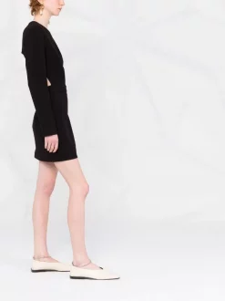 ( Nouvelle Collection ) 12 STOREEZ BLACK Robe évasé Courte à Découpes Femme -12 STOREEZ Soldes Magasin 18156189 39097148 600