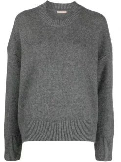 ( Nouvelle Collection ) 12 STOREEZ DARK GREY Pull Ample à Col Ras Du Cou Femme