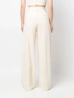 ( Nouvelle Collection ) 12 STOREEZ Pantalon Ample à Taille Haute CREAM -12 STOREEZ Soldes Magasin 18215532 39465733 600