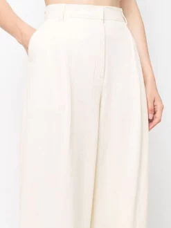 ( Nouvelle Collection ) 12 STOREEZ Pantalon Ample à Taille Haute CREAM -12 STOREEZ Soldes Magasin 18215532 39465736 600