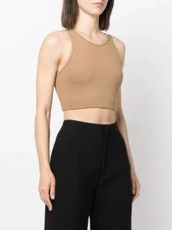 ( Nouvelle Collection ) 12 STOREEZ BEIGE Débardeur à Coupe Crop Femme -12 STOREEZ Soldes Magasin 18216396 39467766 600