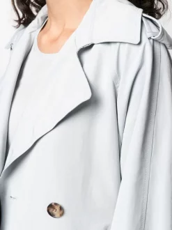 ( Nouvelle Collection ) 12 STOREEZ Trench Ceinturé à Boutonnière Croisée GREY BLUE -12 STOREEZ Soldes Magasin 18434384 39515338 600