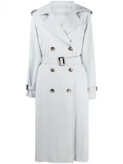 12 STOREEZ Soldes Magasin 48 ( Nouvelle Collection ) 12 STOREEZ Trench Ceinturé à Boutonnière Croisée GREY BLUE